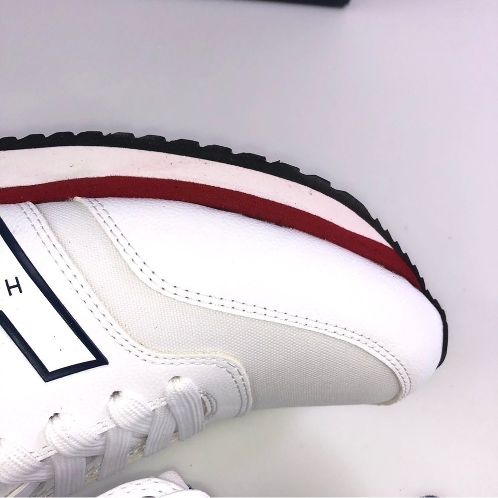 Tommy Hilfiger Mens Mainer Leather Sneakers Shoes Athletic Logo Lace Up 8M - Picture 9 of 12